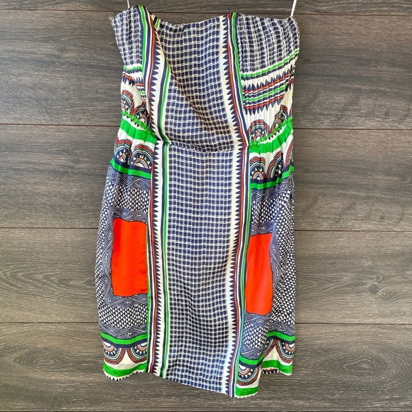 LINE & DOT | Anthro Silk Boho Strapless Mini Dress - Picture 2 of 9